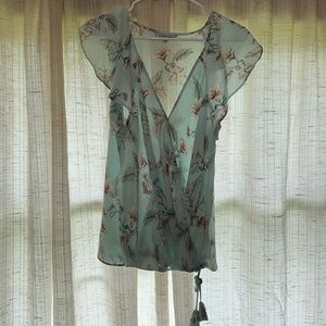 Naked zebra! Floral surplice top ! No tags/ never worn